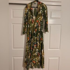 FARM Rio Jungle Print Long Sleeve Dress